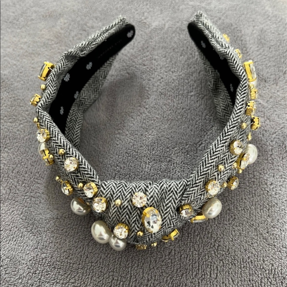 Lele Sadoughi Tweed Mixed Jewels Headband